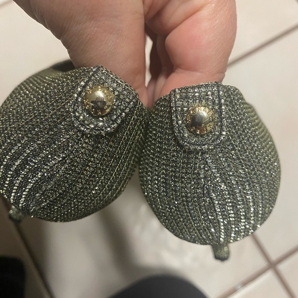 Michael Kors  Glitter Chain Mesh Sparkly Black/Gold Heels 7M - Picture 15 of 16